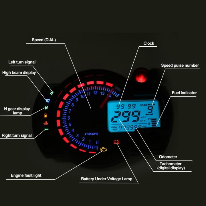 เครื่องวัดระยะทางดิจิทัล-lcd-7สีสูงสุด299กม-ชม-เครื่องวัดความเร็วมอเตอร์ไซด์มอเตอร์ไซค์วิบากมาตรวัดอุปกรณ์มอเตอร์ไซค์มิเตอร์แดชบอร์ด