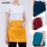 Restaurant pinafore Adjustable Half-length Female Adult Apron Hotel Chef Kitchen Cooking Apron Bar Kitchen Work Short pinafore