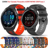 สายนาฬิกาอัจฉริยะสำหรับเปลี่ยน Tali Jam Tangan Silikon 2 22มม. สำหรับ Garmin Venu 2 Vivoactive 4สายนาฬิกาอัจฉริยะสายรัดข้อมือ745 265 965