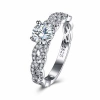 Silver Wedding twist Rings Jewelry Finger AAA Ziconnia Rings For Women New Lover Ring Female Engagement Party
