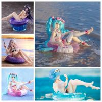 NHSFUZXX ลอยน้ำอควา ฟิกเกอร์ Hatsune Miku ตุ๊กตารูปเด็กผู้หญิง ชุดว่ายน้ำ Figurine หุ่นอนิเมะ Albedo โมเดลของเล่นจำลอง แหวนว่ายน้ำนั่ง Rem อะนิเมะฟิกเกอร์ ของขวัญสำหรับเด็ก