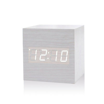 【Worth-Buy】 นาฬิกาไม้ Led,โต๊ะหัวเตียงควบคุมจอแสดงนาฬิกาอุณหภูมิจับเวลาในบ้านนาฬิกา Led นาฬิกาปลุกข้อมูลเวลา
