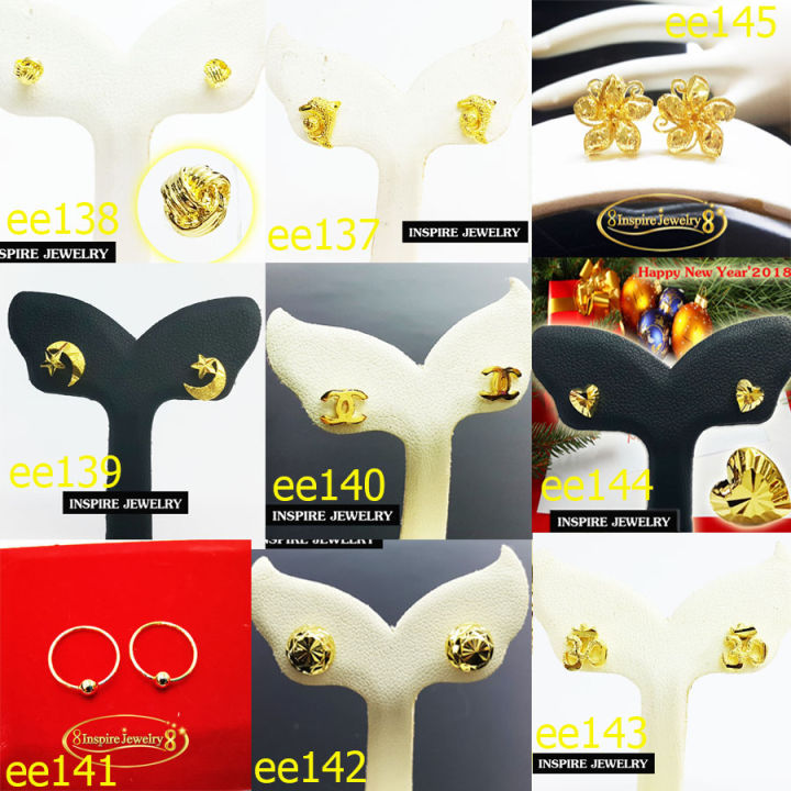 ee137-ee145-ต่างหูแบบต่างๆสิบแบบ-ทั้งปักก้าน-ห่วง-ฝังเพชร-ฝังพลอย-งานจิวเวลลี่-งานปราณีต-สวยงาม