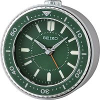 นาฬิกาปลุก SEIKO รุ่น QHE184M สีเขียว QHE184L สีน้ำเงิน QHE184J สีขาว QHE184K สีดำ ขนาดตัวเรือน กว้าง 9.4 * สูง 9.5 ซม. SNOOZE ปลุกเตือนซ้ำทุก 5 นาที