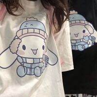 Sanrio เสื้อยืด Y2k Cinnamoroll น่ารักเสื้อฤดูร้อนแฟชั่นใหม่ของผู้หญิงผู้หญิงเสื้อยืดหลวมขนาดใหญ่ลายกราฟิกสาวๆ