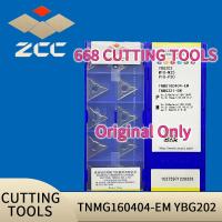 ZCCCT cnc แทรก 10pcs / lot TNMG160404-EM เครื่องมือตัดเครื่องกลึงซีเมนต์คาร์ไบด์เคลือบผิวด้วยเหล็กเส้นชัย