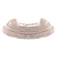 Woodrowo I.j Shop  LALANG Women Jewelry Full Crystal Rhinestone Multiple Layers Choker Necklace (Gold)