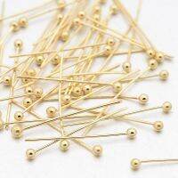 20g Brass Ball Pins Golden 20x0.4mm about 400pcs/20g