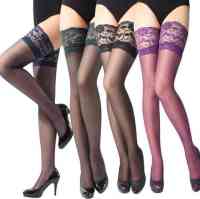 Wholesale 14 Solid color sexy 13cm wide lace long nylon stockings custom color foot socks silk Sexy stockings Over the Knee Sock