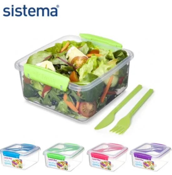 Sistema To Go Lunch Plus with Cutlery 1.2L Lunch Box Salad Container