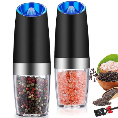 Lectric เครื่องบดเกลือและพริกไทยอัตโนมัติ Gravity Spice Mill เครื่องบดเครื่องเทศแบบปรับได้พร้อมไฟ LED เครื่องมือห้องครัว Gadgets