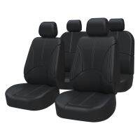 Universal Car Seat Cover PU Seat Cover ครอบคลุมเบาะรองนั่งแบบเต็มรูปแบบป้องกันรอยขีดข่วนสำหรับรถยนต์ Suv Seat Cushion