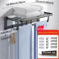 Joybos Bathroom Shelf Towel Rack Wall-mounted Punch-free Aviation Aluminum Bathroom Shelves ​shower Shelves Bathroom Organize