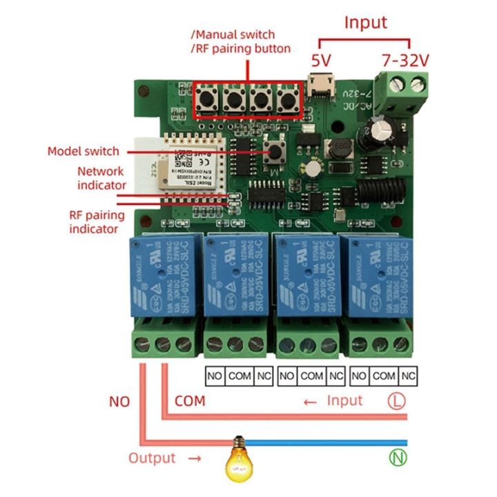 4ch-zigbee-smart-light-switch-module-dc-5-12-32v-rf433-receive-10a-relays-work-with-alexa-assistant-tuya-smart-life