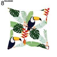 ‼₳ Toucan Leaves Square โยนปลอกหมอนอิง Cushion Cover หน้าแรกโซฟาคาเฟ่ประดับ