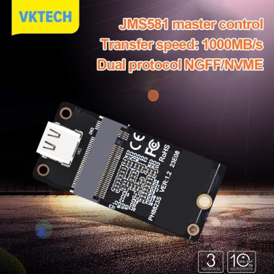 [Vktech] M.2อะแดปเตอร์ SSD NVME Gen2 10Gbps อะแดปเตอร์โซลิดสเตทไดรฟ์ประเภท-C USB3.1การ์ดแปลงข้อมูลสนับสนุนการ์ด SSD 2230/42/60/80