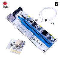 END # PCI-E PCI Express Riser Card 1x To 16x USB 3.0สายข้อมูล SATA To 4Pin IDE Molex 6 Pin สำหรับเคสโทรศัพท์