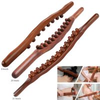 ✧❉ Do The Dishes24hth0edws 8/20/31 Beads Gua Sha Massage Stick Carbonized Wood Back Scraping Muscle Relaxing Massager Guasha