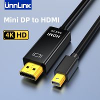 Unnlink Mini Dp วิดีโอหน้าจอไปยังสาย HDMI Mini Dp 4K สายเคเบิลอะแดปเตอร์ตัวผู้เป็นตัวผู้/ตัวเมียสำหรับแมคบุ๊กโปรแอร์ Mac