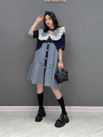 XITAO Dress Peter Pan Collar Dress Fashion Dot Print Women Loose Dress