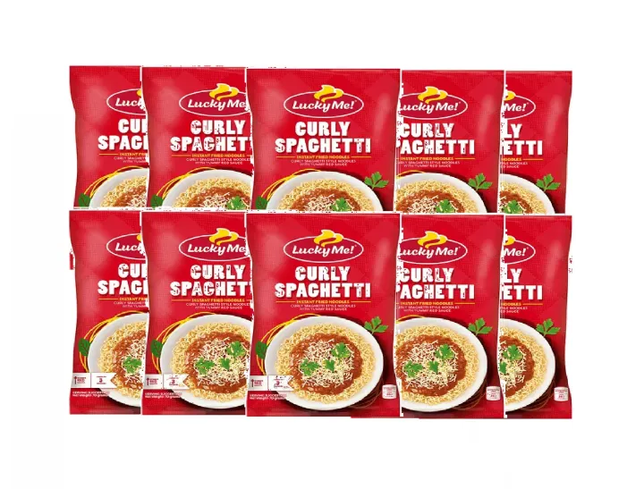 Lucky Me Curly Spaghetti Instant Fried Noodles 70g 10 pcs Lazada PH