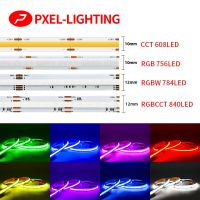 5m COB RGBW RGB CCT Warm Natural Cool White LED Strips DC12V 24V Flexible High Bright Dotless Colorful LED Tape Light Bar RA90