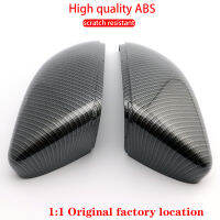 2pcs Black Accessories for Volkswagen VW Golf 6 2008-2012 Touran 2011-2014 Rearview Side Mirror Cover Caps Carbon Fiber Pattern