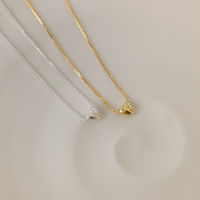 A.piece สร้อยคอ สร้อยคอเงินแท้ [all silver 925 &amp; 14K gold] daily heart necklace