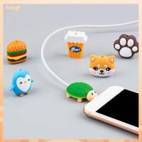 JIANGF 1Pc มินิ สำหรับ iPhone การ์ตูน ที่บังลม ตัวป้องกันสาย USB สายข้อมูลกัด เคสสายไฟ