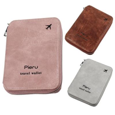 Passport Holder Case PU Leather Zipper RFID Passport Case Storage Tool with Large Space for Bus Tickets Boarding Card Licenses Coins and Licenses effectual