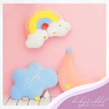 Kawaii Rainbow Cloud Shaped Plush Throw Pillow Cute Weather