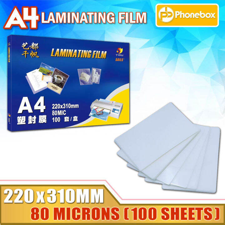 Laminating Film A4 | 4R | 2R Size 55 / 80 / 100 / 125 / 160 / 200 ...