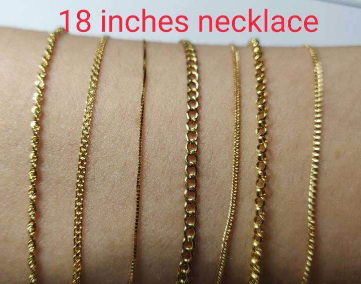 [COD] Jewelry 18K Saudi Gold & White Gold 18 Inches Necklace