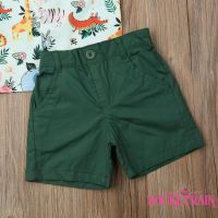 ☞❀❤♕GOA2PCS Toddler Baby Boy Short Sleeve Button Down Animal Print Shirt &amp; Shorts Outfits 12M-5Y