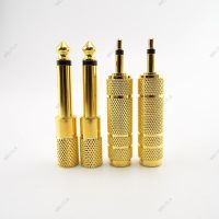 2pcs 6.35mm 1/4" mono Male To 3.5mm 1/8" Female Connector Jack Audio Speaker Mono Terminal Plug Headphone Adapter Gold Plated 6.5mm WB15TH