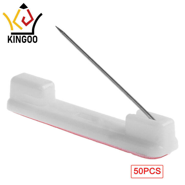 Kingoo 50 Pcs Selfadhesive Bar Safety Pins for ID Badge Crafting
