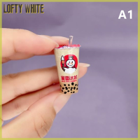 Lofty บ้านตุ๊กตาสีขาวขนาดเล็กเครื่องดื่มเย็นจำลองบ้านตุ๊กตาถ้วยชานมของเล่นบ้านตุ๊กตาของเล่นบทบาทสมมติอุปกรณ์ประดับตกแต่ง