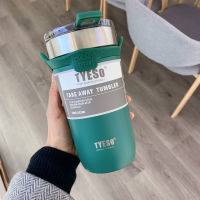 Tyeso Coffee Cup Double Layer Thermal Insulation Ice Cream Mug Car Mounted Stainless Steel Car Mug with Carrying Rope