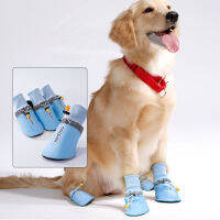 DY รักสัตว์เลี้ยงอุปกรณ์กลางแจ้ง Strappable Anti-Slip สุนัขขนาดใหญ่ Poodle รองเท้ากันน้ำ Breathable Labrador Big Dog Rain รองเท้าสำหรับสัตว์เลี้ยง9-50kgs