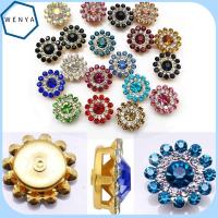 WENYA 10PCS 14mm ตัดเย็บเสื้อผ้า รูปดอกไม้ เครื่องประดับหมวก ปุ่ม ตกแต่งเสื้อผ้า หินแก้วคริสตัล พลอยเทียม