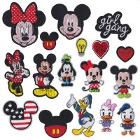 Cartoon Mickey  Minnie Mouse  Cloth Paste Minnie Couple Clothes Decoration Iron on Patches Embroidery Patches for Clothing Pipe Fittings Accessories