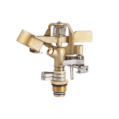 All Copper Rocker Nozzle Brass Impact Sprinkler Head Adjustable 180 Degree Water Sprinkler Lawn Irrigation Cooling and Dust Removal