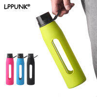 Bpa-Free 570ml Portable Handle Lid High Borosilicate Glass Water Bottle Sports&amp;Outdoor Bicycle Kettle With Silica Body Cover