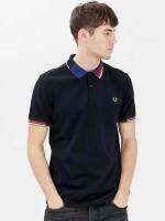 เสื้อยืดแขนสั้นพิมพ์ลาย FRED PERRY POLO,เสื้อผ้าด้านบนปักปกเสื้อปลูกฝังศีลธรรมของคนหนึ่งเสื้อยืดลำลอง Kaus POLO Garis ฤดูร้อน