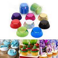 100Pcs ฟอยล์ Mini Cupcake Liner Wrapper ขนาดมาตรฐาน2นิ้วเบเกอรี่ถ้วยมัฟฟินกระป๋องถ้วยสำหรับงานแต่งงานวันเกิด Baby Shower