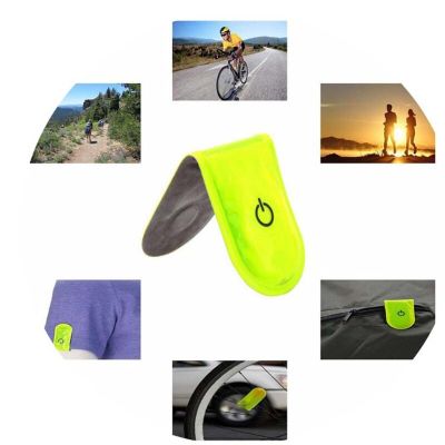 ；。‘【； Outdoor Sports LED Safety Light Reflective Magnetic Clip On Strobe Reflector Warning Clip Night Running On Foot Lamp