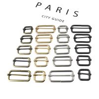 1pcs Metal Sliding Bar Buckle Tri-gildes Slider Rectangle Adjuster Buckle for Leather Craft Bag Strap Belt Shoulder Webbing