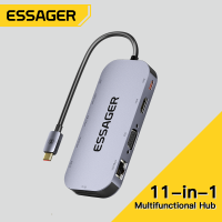 Essager USB C HUB 11 In 1ตัวแปลงประเภท C เป็น HDMI VGA RJ45เครื่องอ่านการ์ด PD 100W อะแดปเตอร์สำหรับ Mbk Pro Huawei