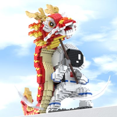 ☇☊✳ Lion Dance Astronaut Mini Micro Building Block Mini Dragon Construction Block - Blocks - Aliexpress