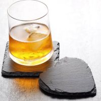 【CC】 1PCS Slate Stone Drink Coasters Bowl Insulation Placemats Table Padding Cup Mats for Bar